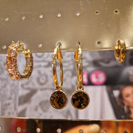 Ohrringe Brown/Gold Creole