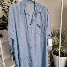Lade das Bild in den Galerie-Viewer, Jeans Longbluse Viskose
